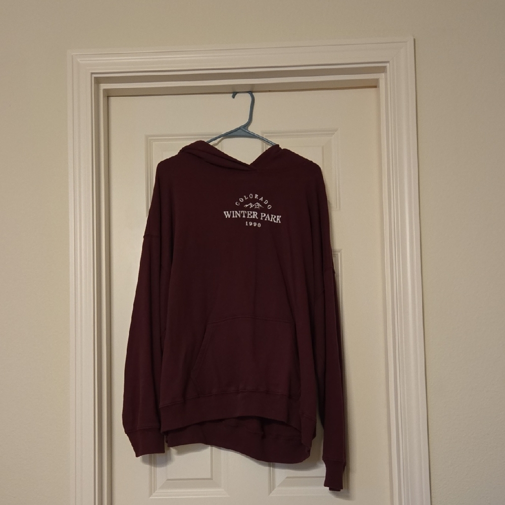 Hollister Burgundy Fleece Hoodie